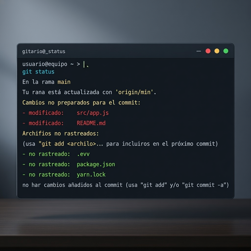 Salida ilustrada de git status