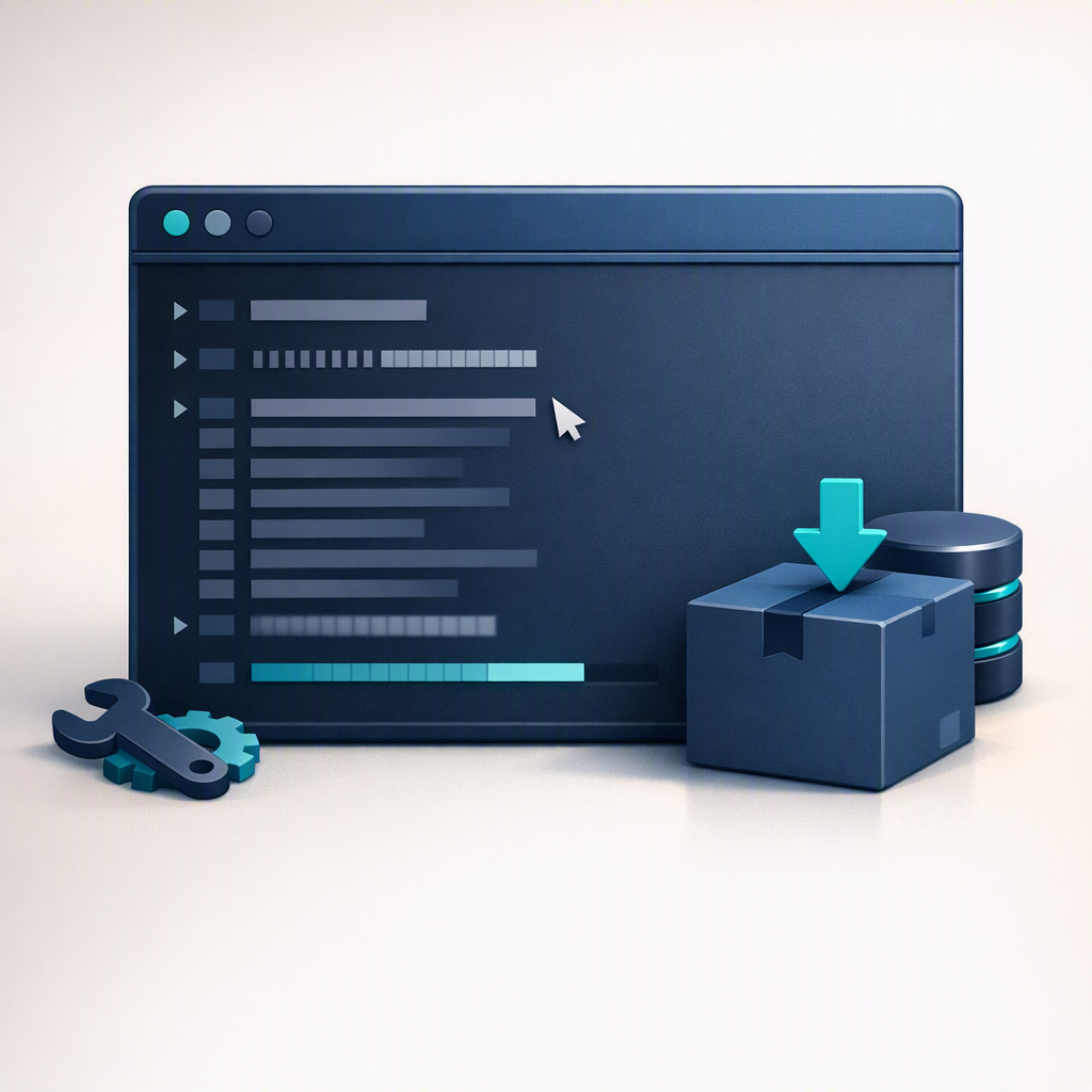 maqueta de terminal de Linux con comandos de instalaci&oacute;n